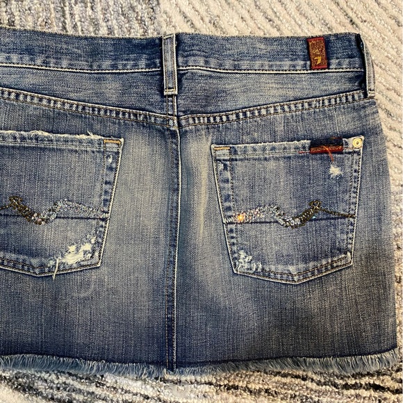 7 FOR ALL MANKIND Denim Jean Skirt Bootcut Size 26 - Picture 1 of 5